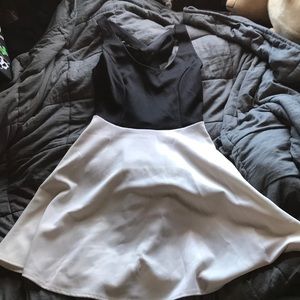 black and white dress